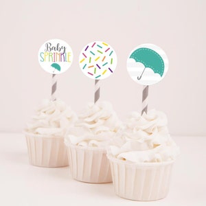 Sprinkle Baby Shower Cupcake Toppers Vorlage - Baby Shower Cupcake Dekorationen, DIY druckbare Cupcake Topper, Party Cupcake, Hadley Design