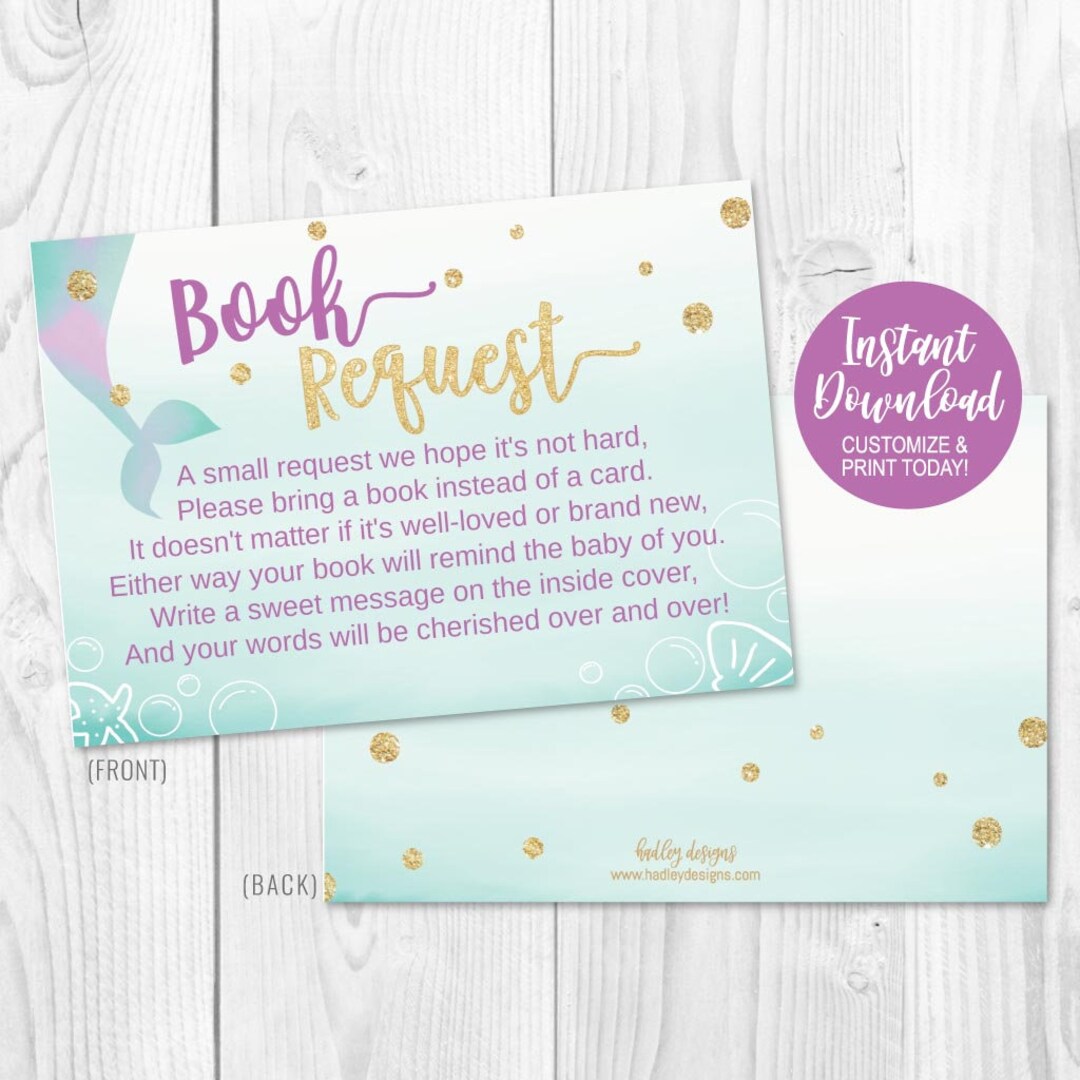 Editable Request, Book Request Instant Download, Book Request Baby ...