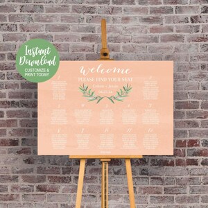 Seating Chart Wedding Printable, Wedding Seating Chart Template ...