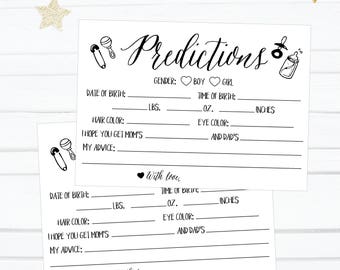 Modern Baby Prediction Game, Baby Advice Cards, Baby Shower Prediction Cards, Baby Gender Prediction, Baby Shower Predictions & Advice