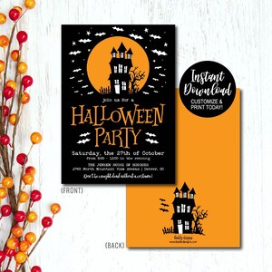 Halloween Invitation, Printable Invitation, Printable Halloween Invites, Kids Halloween Party Invitation, Custom Invitation, Scary Party