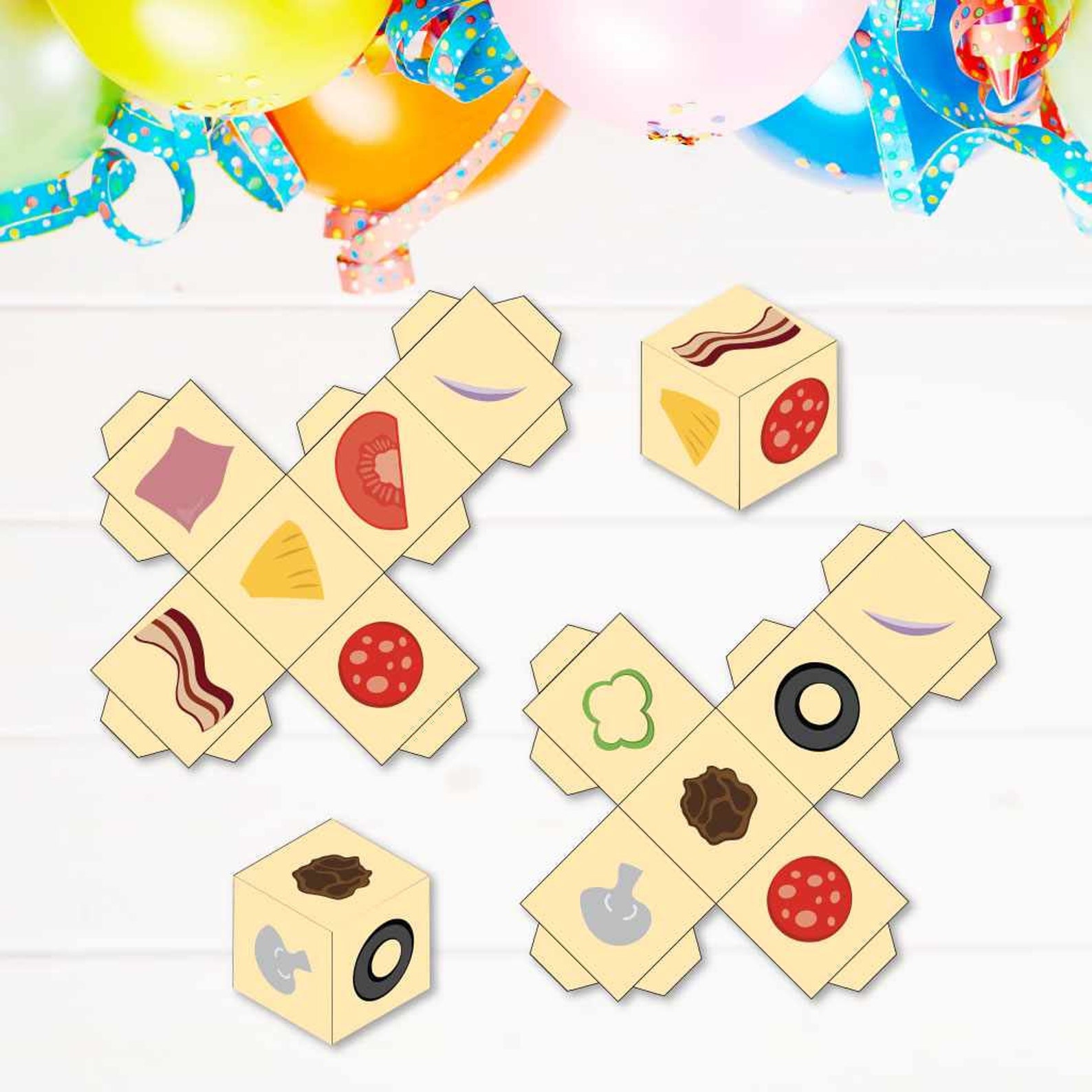 Pizza Party Pizza Toppings Game Template Pizza Toppings Etsy