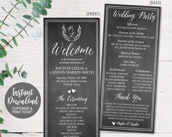 DIY 印刷可能な結婚式プログラム テンプレート、結婚式プログラムのアイデア テンプレート、編集可能な印刷可能な結婚式プログラム、印刷可能な結婚式プログラム DIY