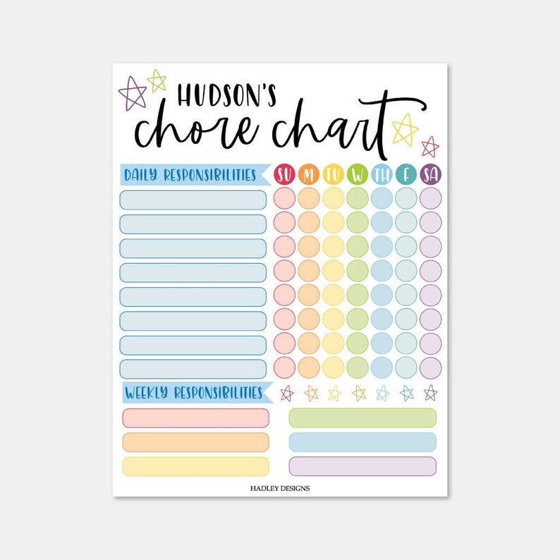 Chore Chart for Refrigerator, Chore Chart for Multiple Kids, Chore Chart Game, Chore Chart Kids Printable, Chore Chart Label Printables image 2