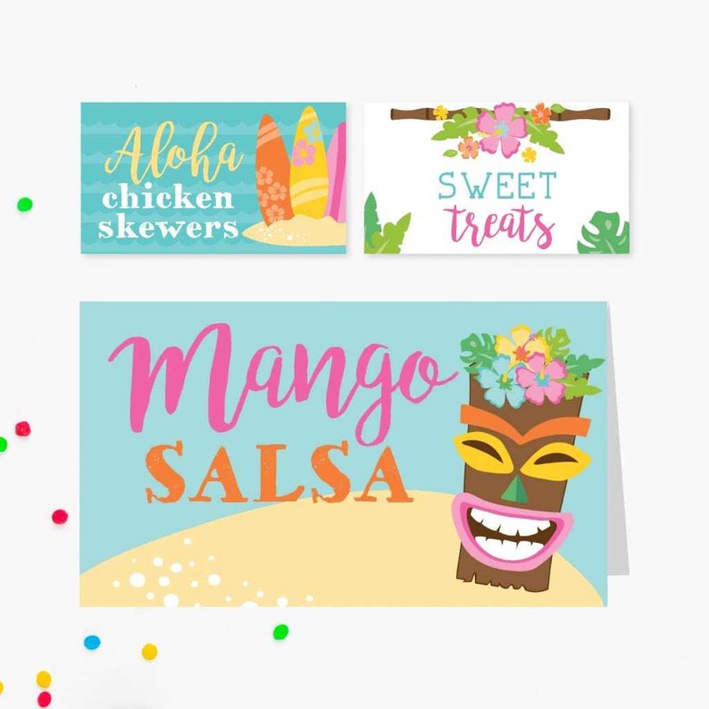 Buffet Cards Template Food Tent Card Template Luau Kids Party Food Tent Cards Luau Party Food Tent Cards Template Food Place Cards