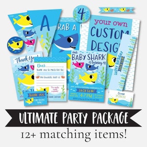 Baby Shark Printable Birthday Decorations Birthday - Etsy Canada