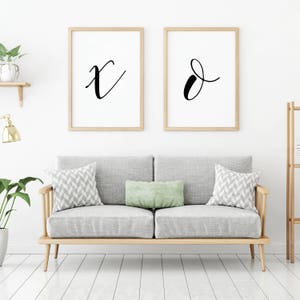 Wandbilder 2er Set, Wanddeko Zitate, druckbare Wanddekor über dem Bett, Poster Set, Kalligraphie druckbar, Digital Art Print