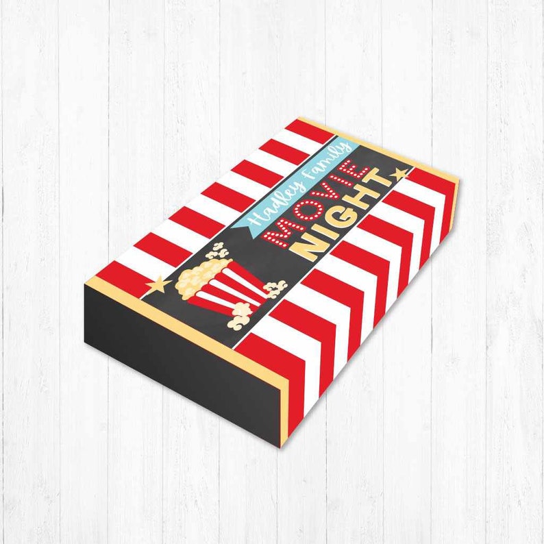 Movie Theme Candy Wrapper Label Template Movie Candy Wrapper | Etsy