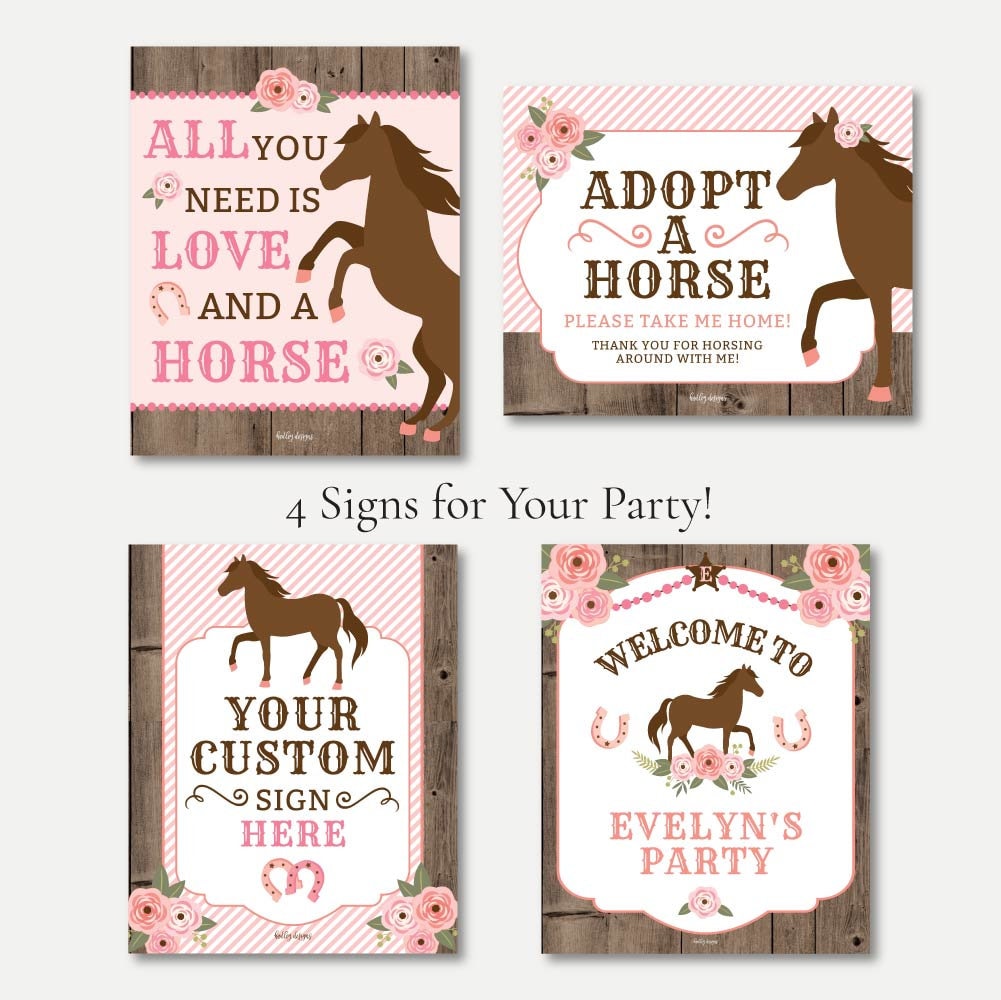 Horse Kids Party Complete Package Template Birthday Party - Etsy
