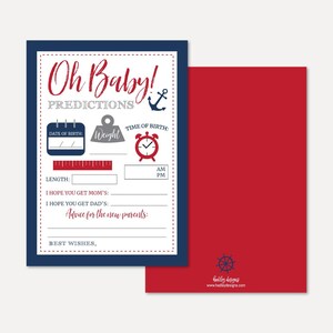 Ahoy het is een jongen nautische baby shower voorspellingen kaartsjabloon - aandenken baby shower afdrukbare, Instant Download voorspelling, Hadley Designs