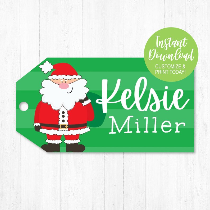 Christmas Gift Tags Download Christmas Name Labels Christmas | Etsy