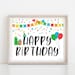 Happy Birthday Sign Printable, Colorful Birthday Poster, Yard Sign ...