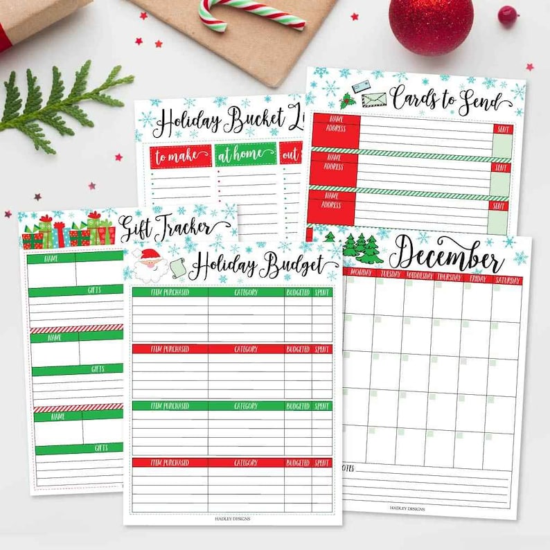 Holiday Planner Template -printable Gift Tracker, Christmas Planner ...