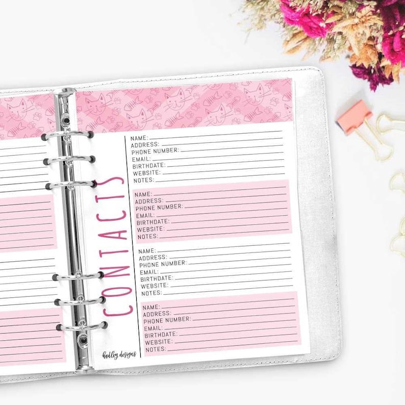 Address Book Template Cute Address Book Printable Address Etsy