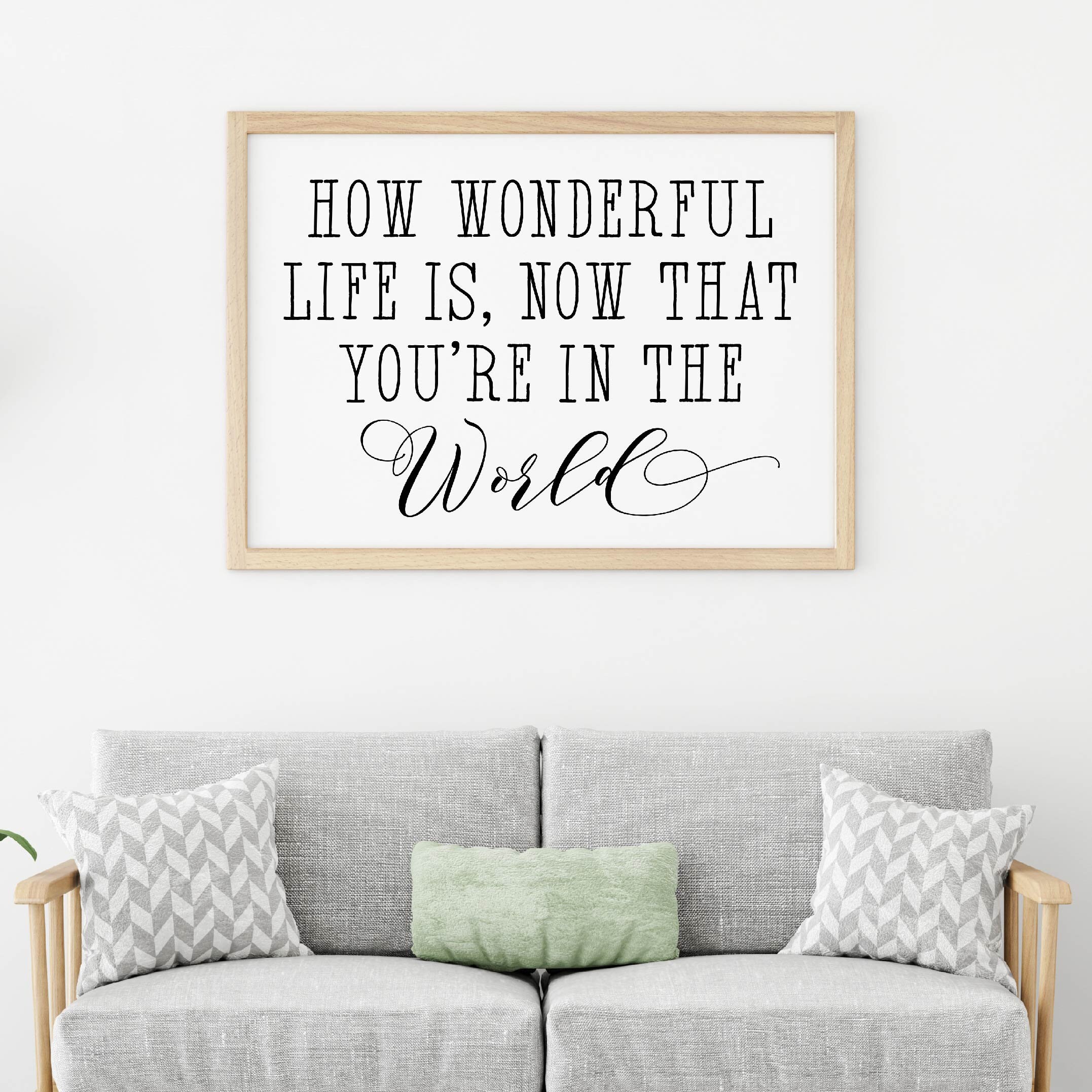 How Wonderful Life is Home Sign Wall Art Print Motivational | Etsy