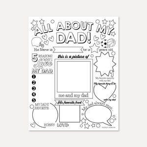 All About My Papi Kid Questionnaire INSTANT DOWNLOAD Fathers 