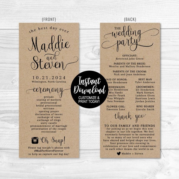 Wedding Program Thank You Template Wedding Program Ideas Wording
