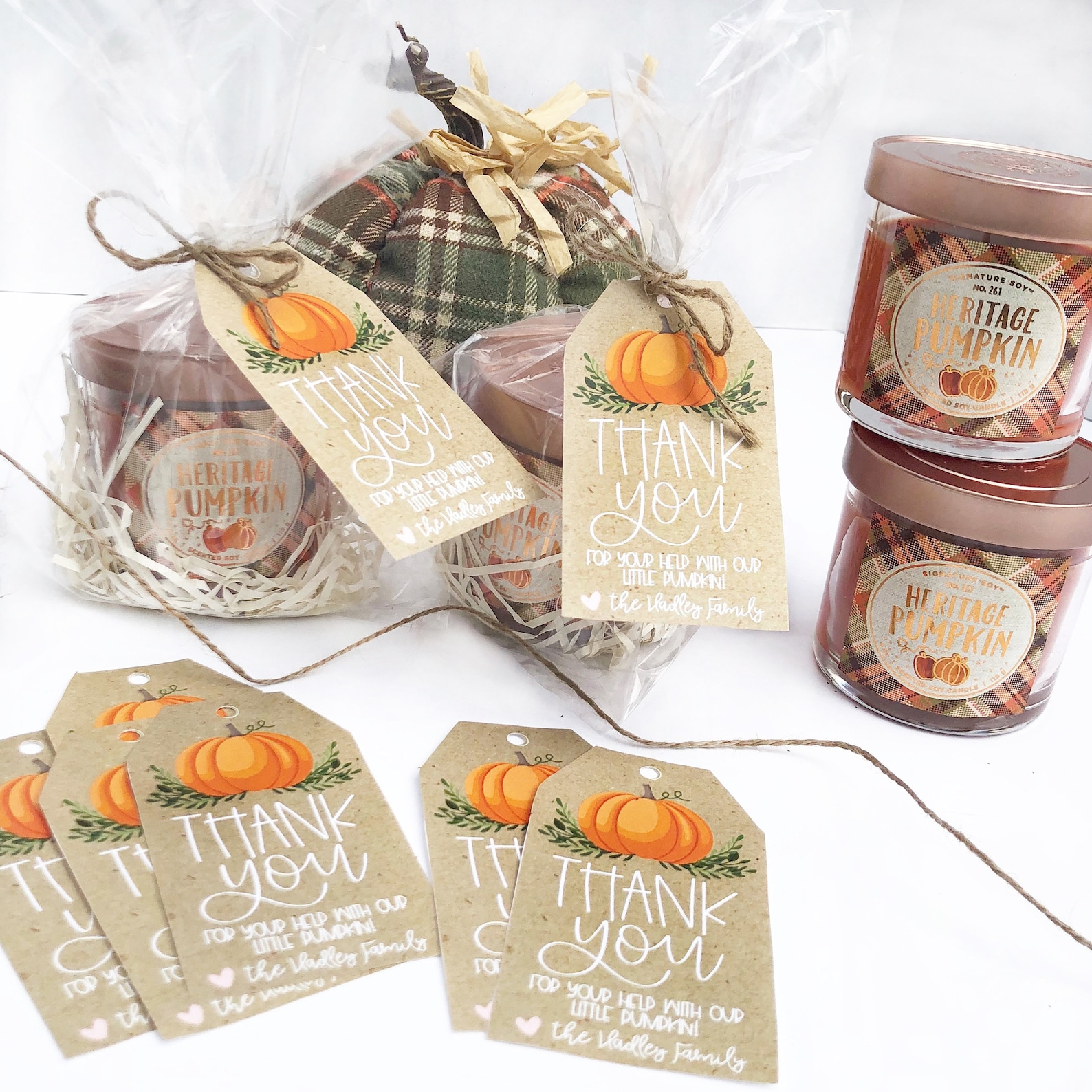 Thank You Pumpkin Gift Tags Printable, DIY Printable PDF, Editable Tags ...