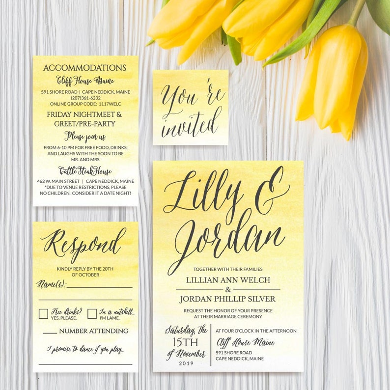 Wedding invitations with rsvp packages wedding invitations etsy
