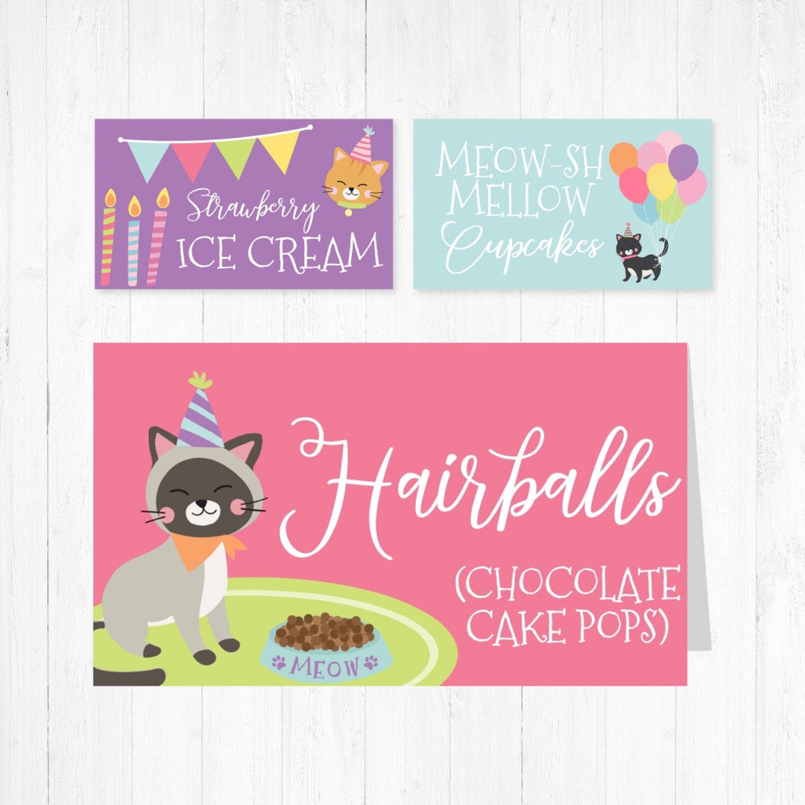 cat-kids-party-food-tent-cards-template-editable-food-tent-etsy