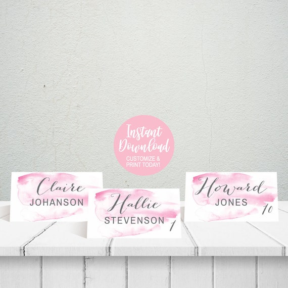 Escort Cards Printing Wedding Place Card With Meal Choice Etsy