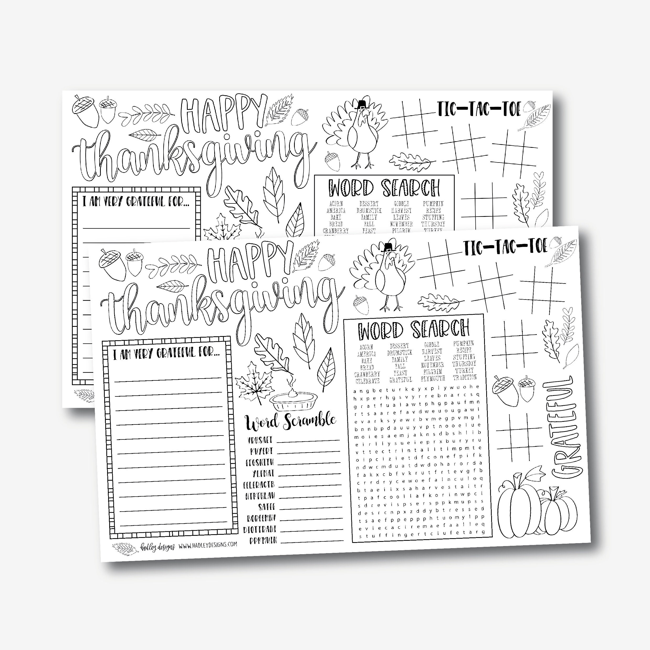 Printables for Kids Kids Thanksgiving Games Children's | Etsy