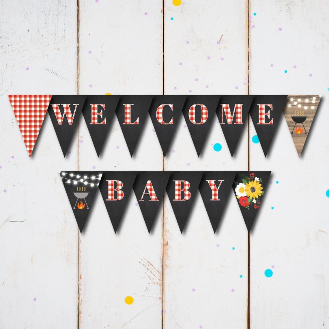 BBQ Baby Shower Banner Template Baby Shower Banner Custom - Etsy