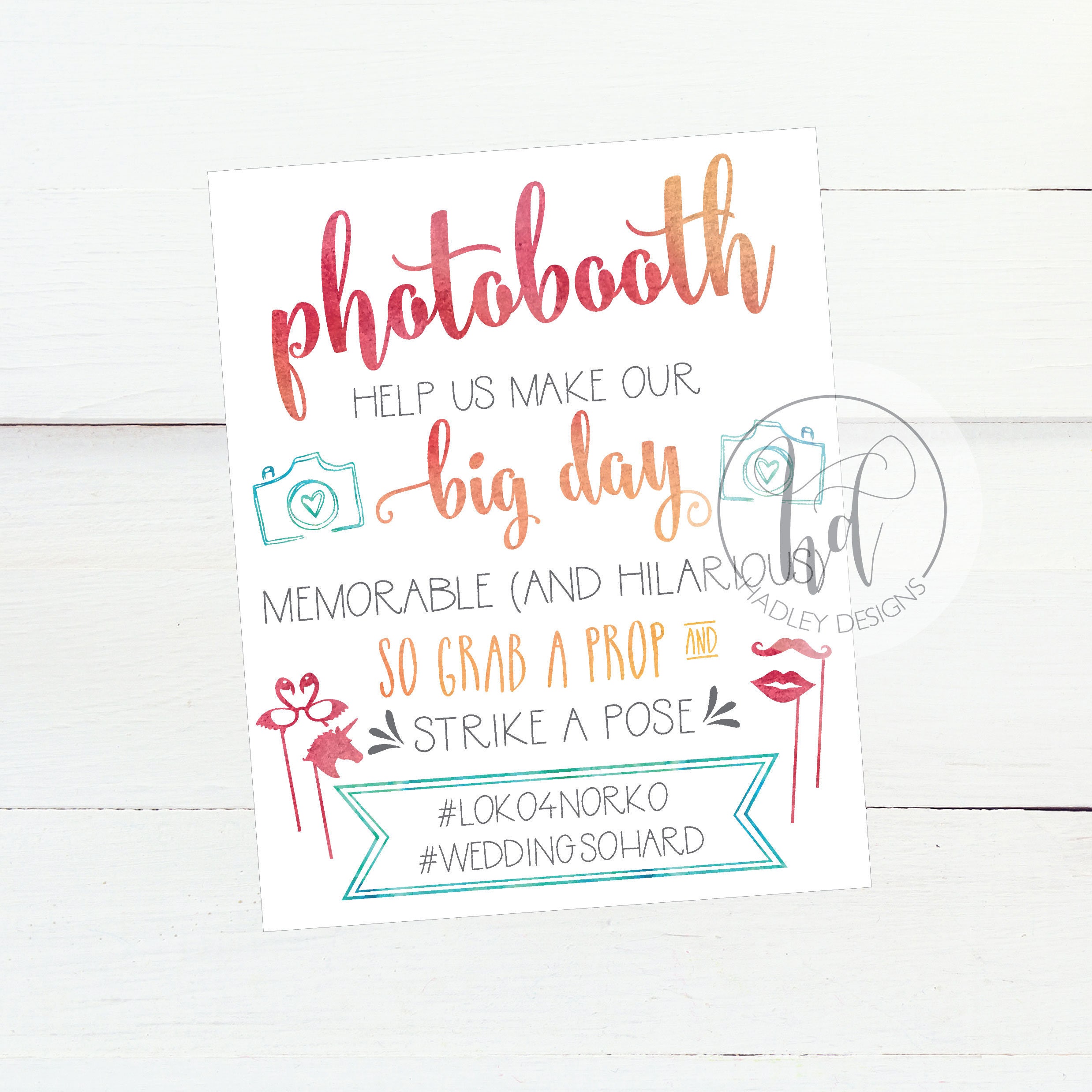 Printable Wedding Photobooth Sign Editable Reception Photo | Etsy