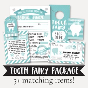 Tooth Fairy Set Printables, Kids First Baby Tooth Gift Papeterie Idea, Cute Message Note Card, Report, Stop Here Hanging, Boy Girl Supplies