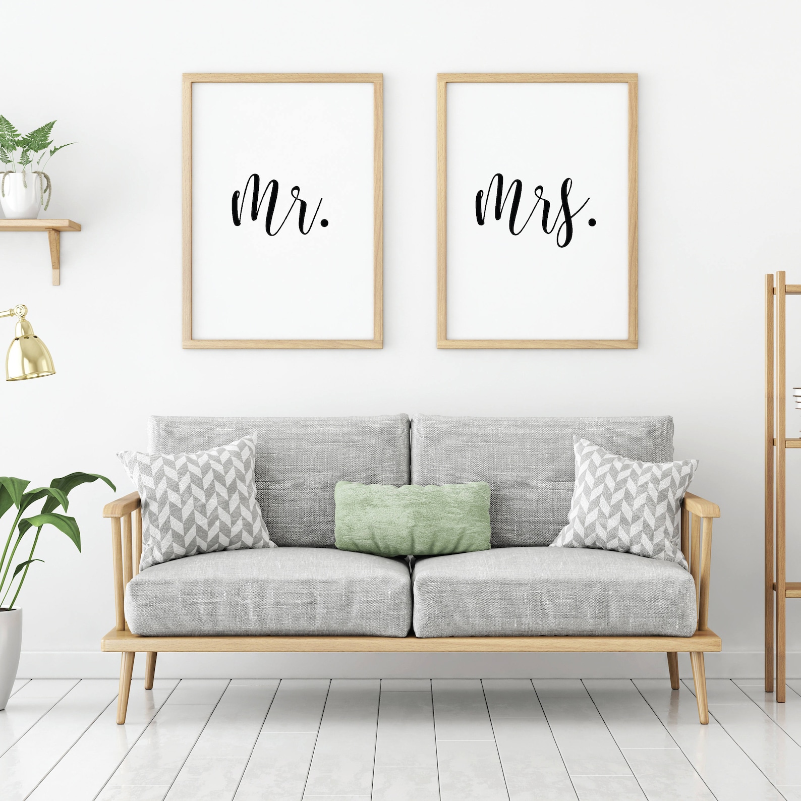 Mr. and Mrs. Printable Sign Set, Minimalist Rustic Wall Art, Love ...