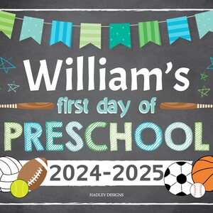 School Board Sign Template, School Year Signs Print, My First Day of Preschool Sign, My First Day of Kindergarten Sign, My First Day Sign,
