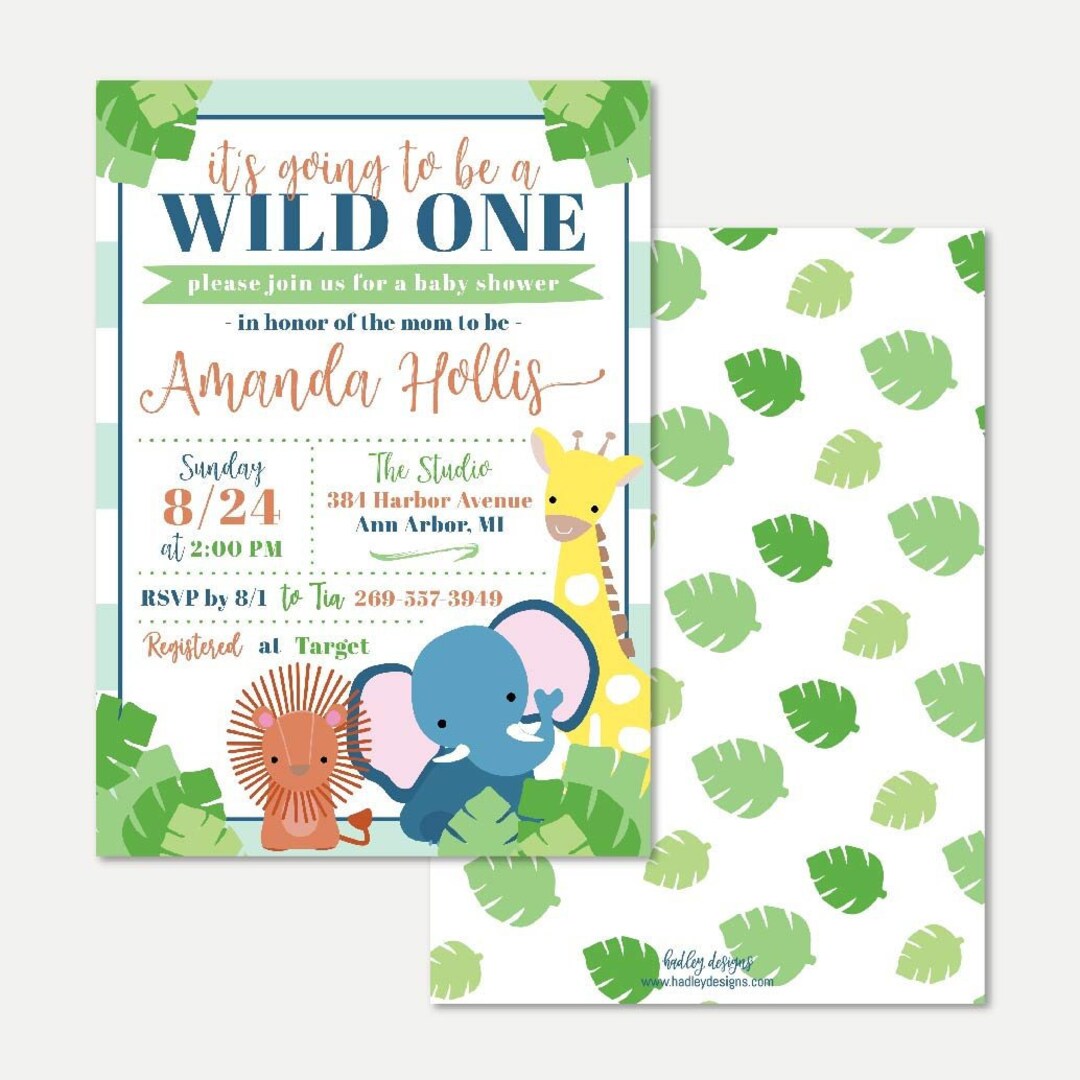 Safari Baby Shower Invitation Template Affordable Baby Shower Invite