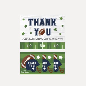 Football Baby Shower Thank You Card and Favor Tags Templates - Favor Tag Bundle, Thank You Card and Favor Tag Bundle, Baby Thanks
