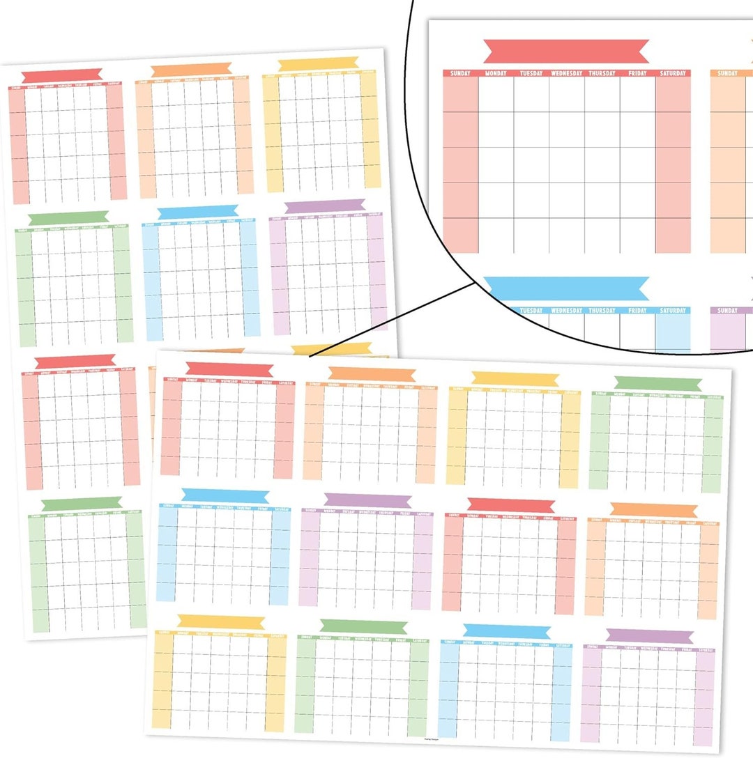 Colorful 12 Month Dry Erase Calendar for Wall Large Calendar Whiteboard Wall, Large Wall