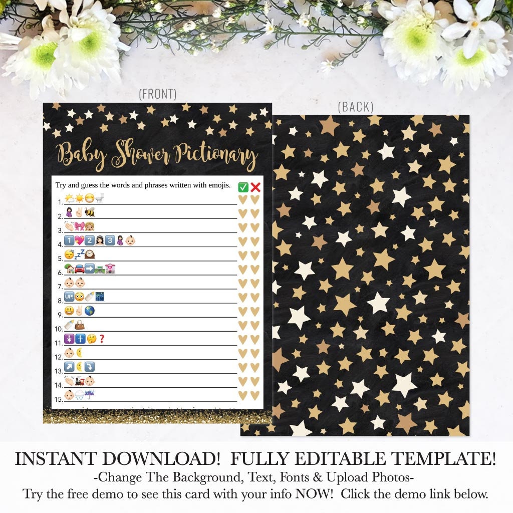 Printable Baby Shower Emoji, Emoji Game for Baby Shower, Emoji Baby Shower Game Answer, Emoji Baby Game, DIY Shower, Digital Download