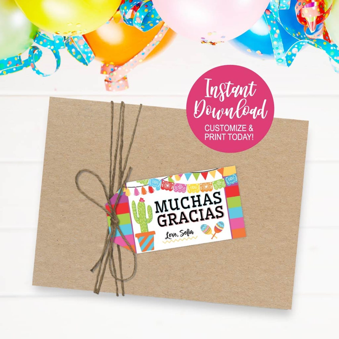 Editable Tag Printable Fiesta Kids Fiesta Birthday Party - Etsy