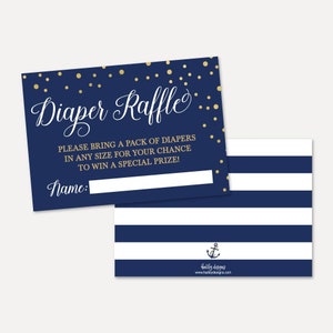 Nautical Baby Shower Diaper Raffle Template -ticket Printable, Diaper ...