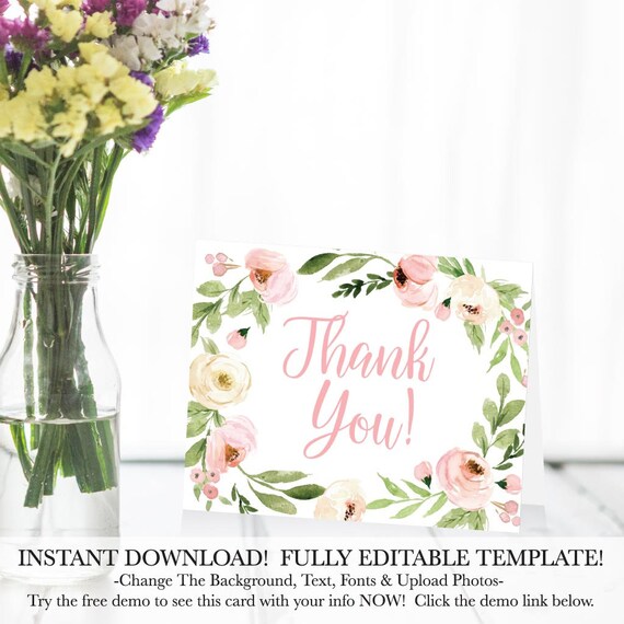 Navy Watercolor Floral Wreath Baby Shower Favor Tags Thank You