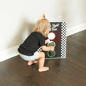 Race Car Bean Bag Toss Game, Traffic Light Corn Hole Ball Toss Template, DIY Printable Birthday Party Supplies, Outdoor Cornhole for Kids image 2