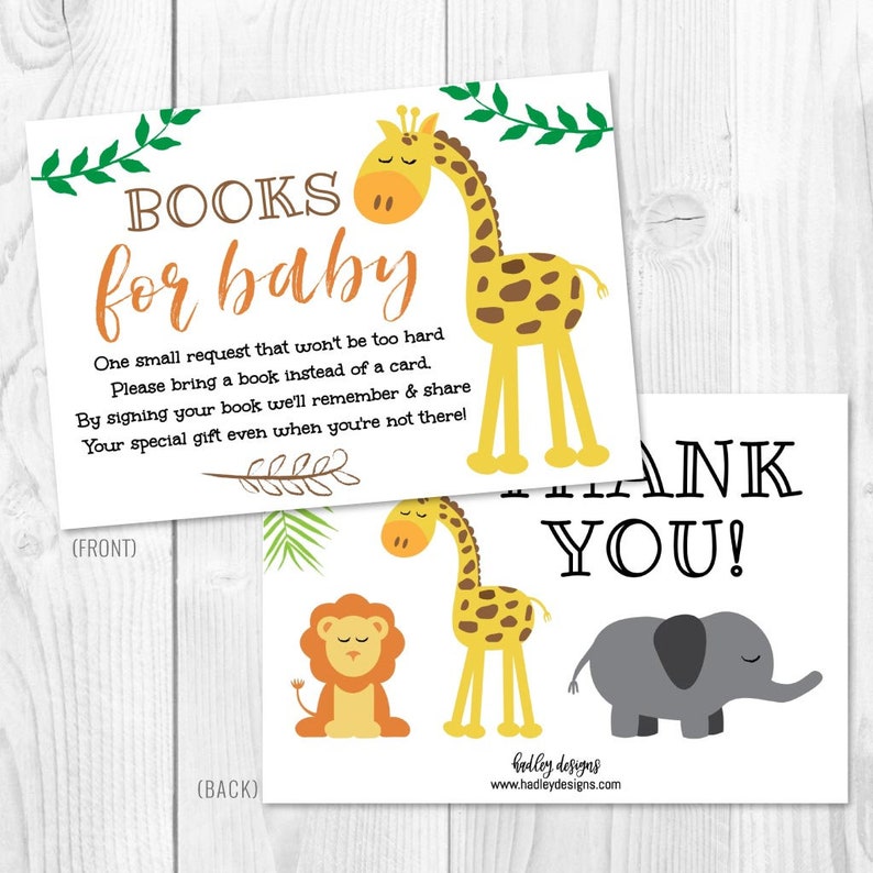 Baby Shower Book Request Hadley Design Jungle Baby Shower Book Request Template Edit Yourself DIY Baby Shower Games Printable