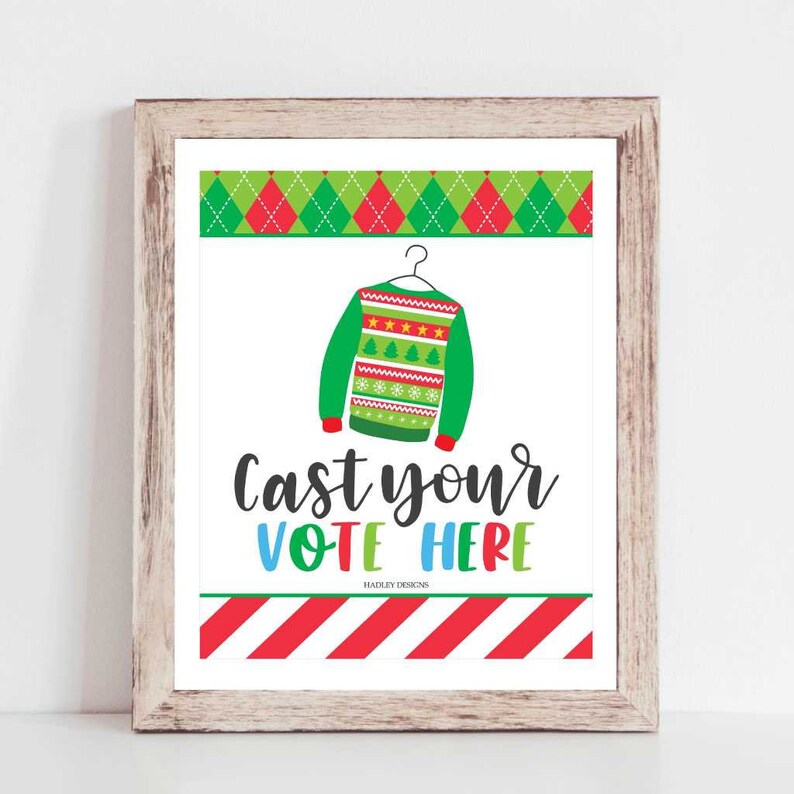 Ugly Sweater Signs Set Templates PDF Printable Christmas Sign Printable Printable Christmas Sign Personalized Instant Download