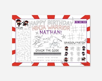 Ninja Party Placemat Template - Ninja Party Coloring Pages, Ninja Coloring Placemat, Coloring Pages Download, Coloring Pages For Kids