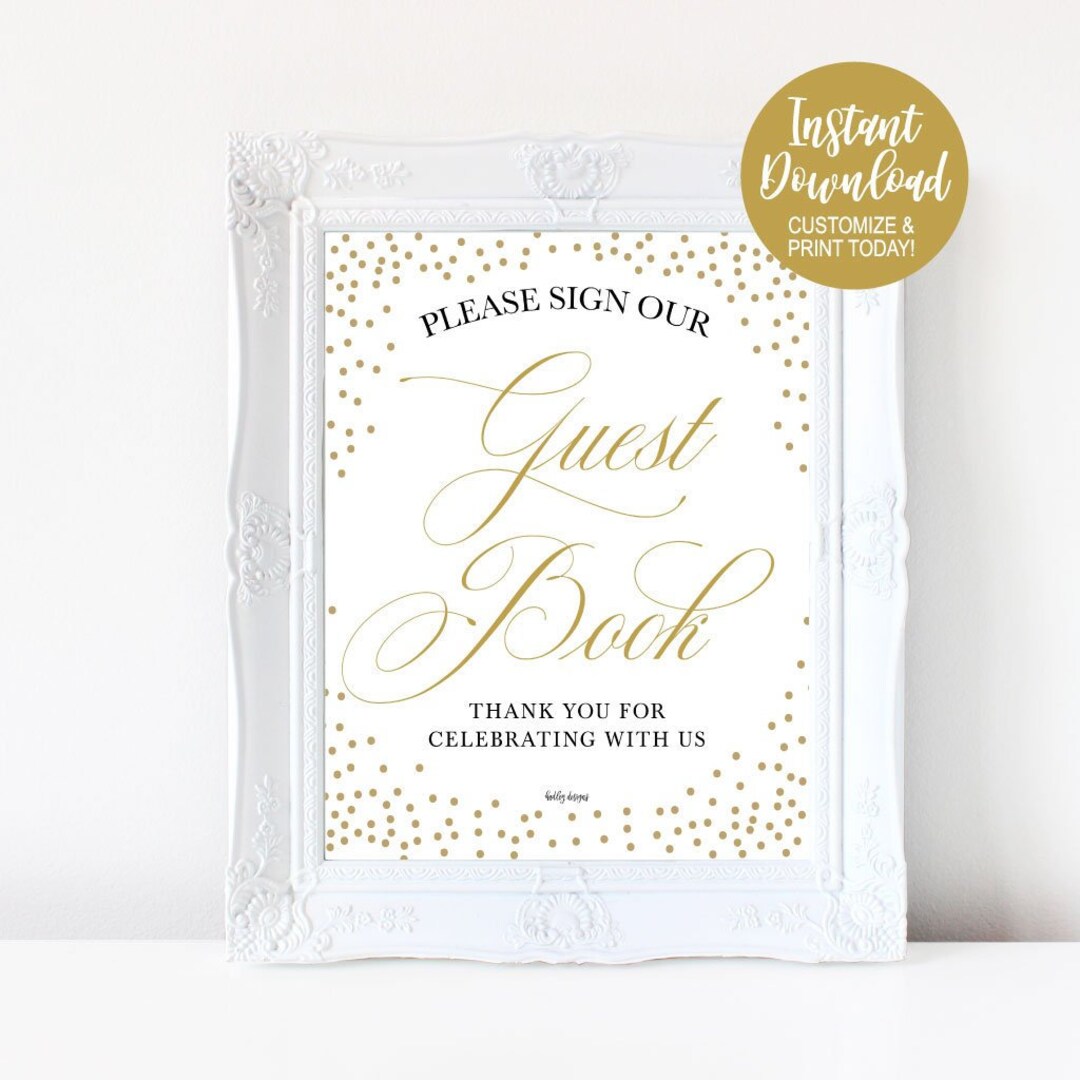 Custom Guestbook Sign, DIY Wedding Signs Printables, Wedding Signage ...