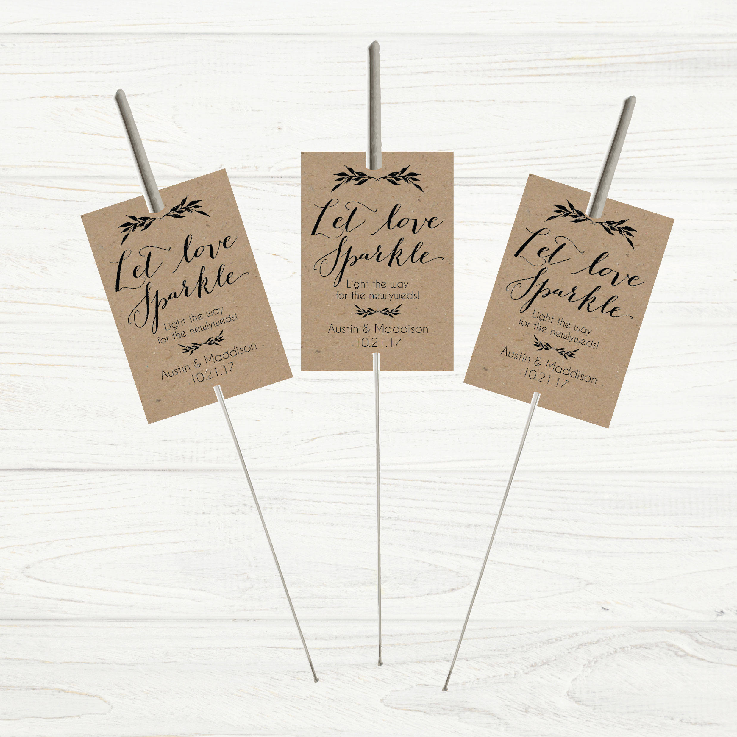 Printable Let Love Sparkle Tags for Sparklers Rustic Kraft | Etsy