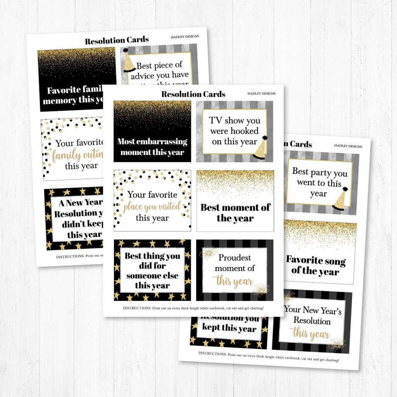 New Years Eve Party Reflection Questions Template - Etsy