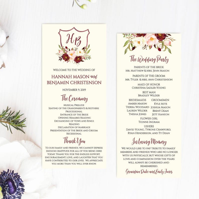 Wedding Program Thank You Sayings Wedding Programs Cheap Wedding Program Templates Instant Download Wedding Programs Catholic DIY Ideas
