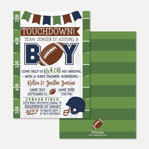 Football Baby Shower Invitation Template - Affordable Baby Shower Invite, Editable Invitations, Editable PDF, Hadley Designs