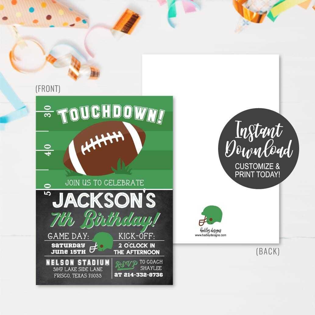 Football Invitation Template Digital Invite Field Football - Etsy UK