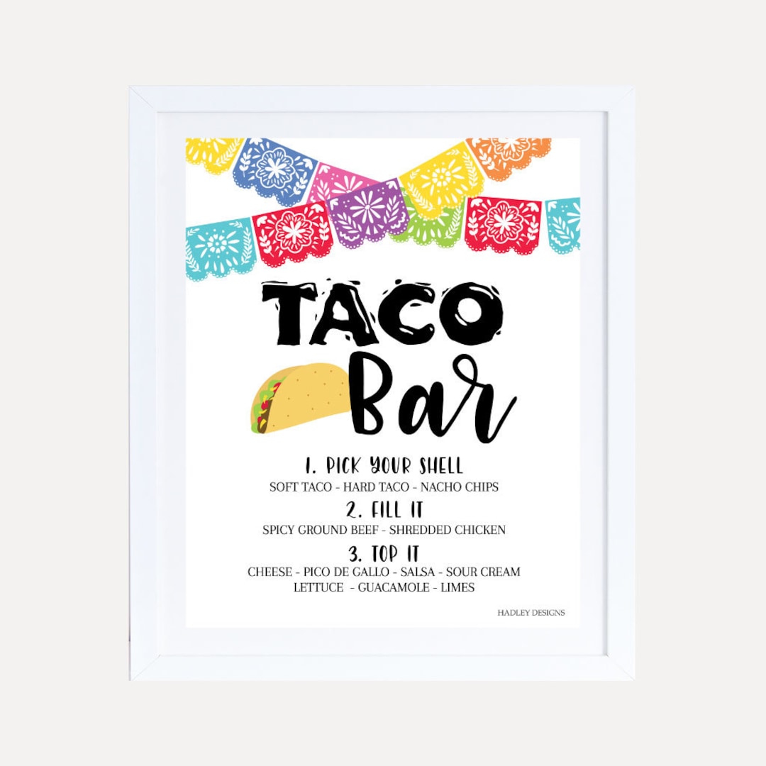 Printable Taco Bar Sign Template, Editable Mexican Buffet Sign Decor ...