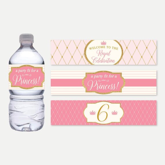 Princess water bottle labels free